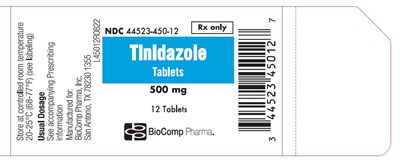 Tinidazole 12ct Label